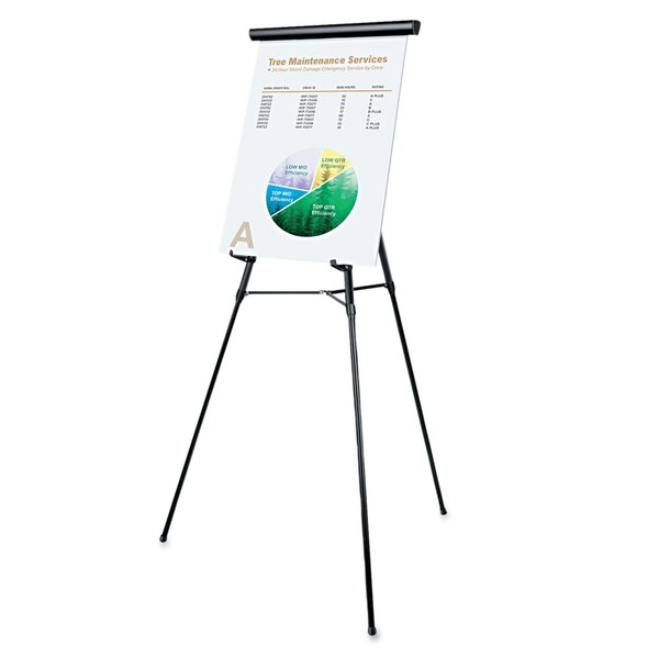 Universal Telescoping Easel, 3-Leg, 34-64", Black UNV43150